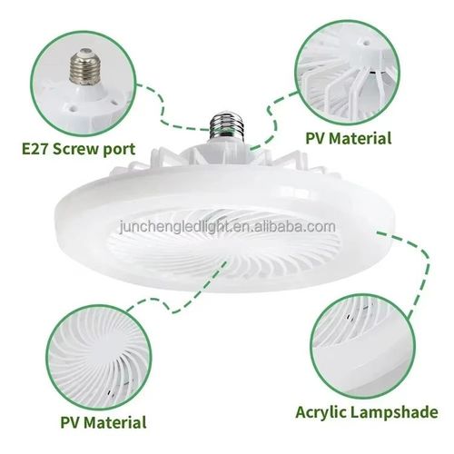 3 Wind Speed E27 Lamp LED Fan Light Ceiling Smart Fan Lighting PC Modern Remote Control 3 Colors With Timing Remote Control