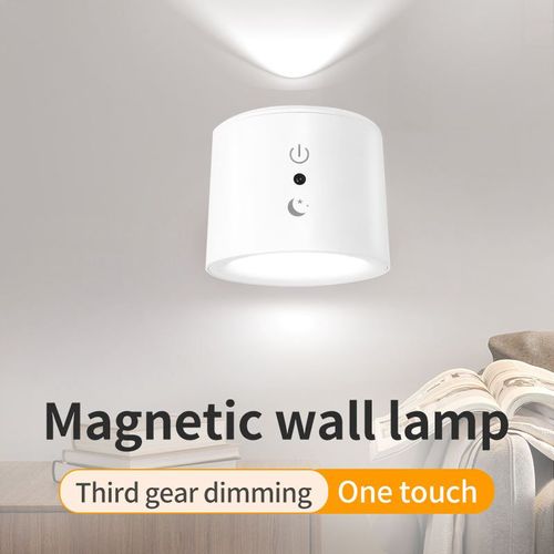 ⏰Wireless Round Cob Wall Lights Lamp 360 Rotating Magnet Fixation bedroom Stairs Hallway Kitchen Wall Light Inside Battery