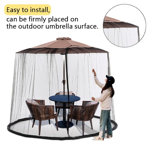 Roman Umbrella Outdoor Patio Anti-mosquito Parasol Net