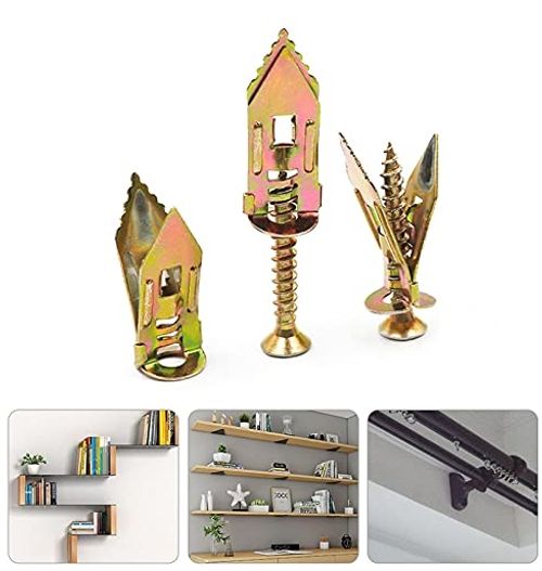 Self-Drilling Drywall Anchors with Screws Hollow Wall Anchor Screws Kit No Drill or Holes in Wall for Gypsum Board