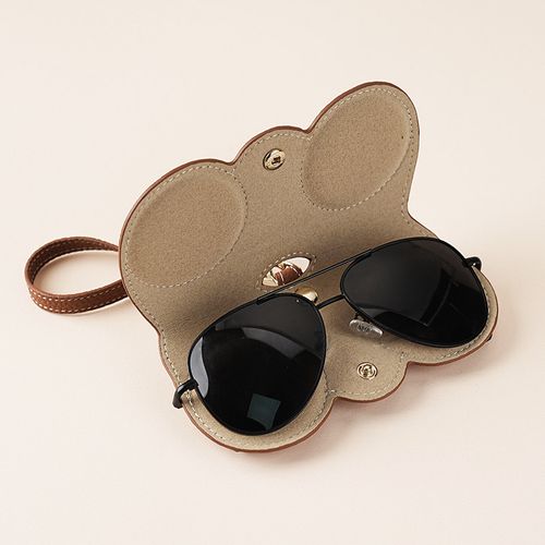 Portable Retro Handmade PU Leather Glasses Bag with Lanyard Hanging Sunglasses Case Simple Glasses Storage Box Sunglasses Case