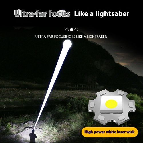 Super Power White LED Light Tactical Flashlight Long Distance 1000 Meter Flash Type C Rechargeable for Outdoor Bright Lighting