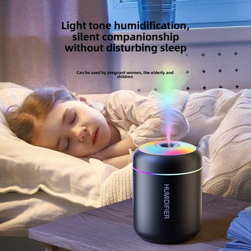 USB Mini Cannonball Humidifier Large Mist Volume Colorful Ambient Light Aromatherapy for Home Air-conditioned Space Plastic