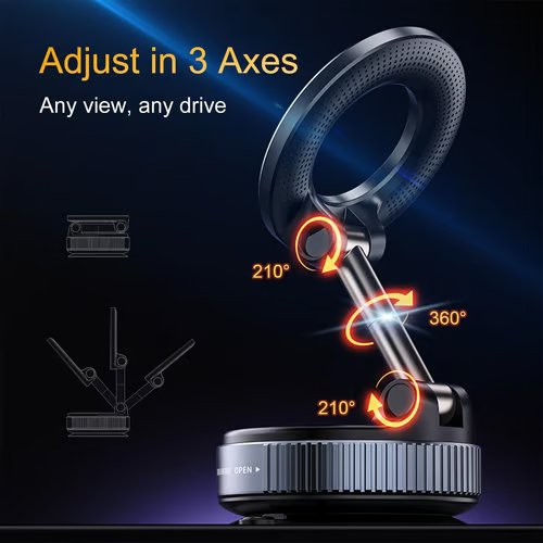 Newest 360° Adjustable Vacuum Magnetic Suction Cup Phone Holder Mount