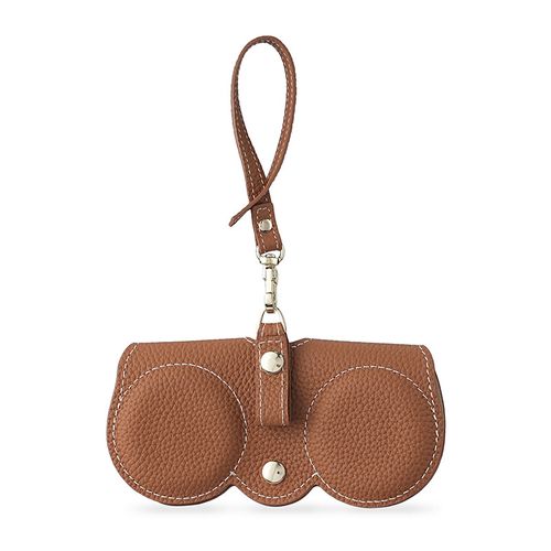 Portable Retro Handmade PU Leather Glasses Bag with Lanyard Hanging Sunglasses Case Simple Glasses Storage Box Sunglasses Case