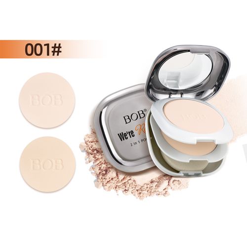Matte Double-layer Powder Cake Set Makeup Makeup, Control Oil Concealer for a Long Time, Moisturize Brighten Dry Wet Purposes.