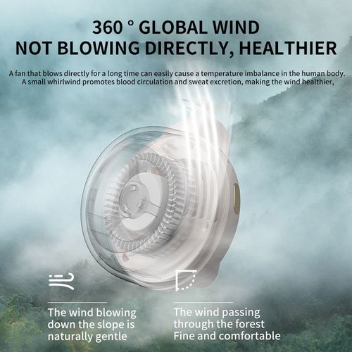 New Design Waist Hanging Whirlwind Fan Portable Leafless Clip-On Neck Waist Fan USB Air Cooler Hanging Neck Fan for Traveling