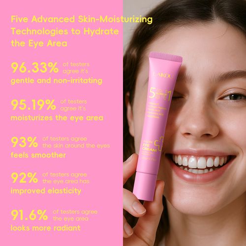 LAIKOU 5 in 1 Grow up Super Roller Eye Cream Anti-Wrinkle Targets Dark Circles With Glutathione Ferulic Acid Ingredients