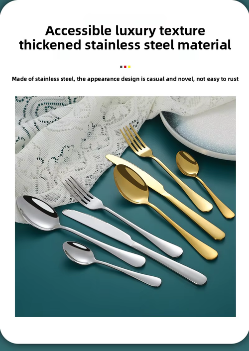A 24-piece cutlery set, suitable for weddings, festive banquets, Christmas parties, and gift-giving.