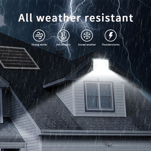 Outdoor energy-saving 40W-200W solar LED floodlight, waterproof IP66, motion sensor, aluminum body for residential security.