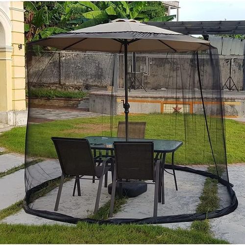 Roman Umbrella Outdoor Patio Anti-mosquito Parasol Net