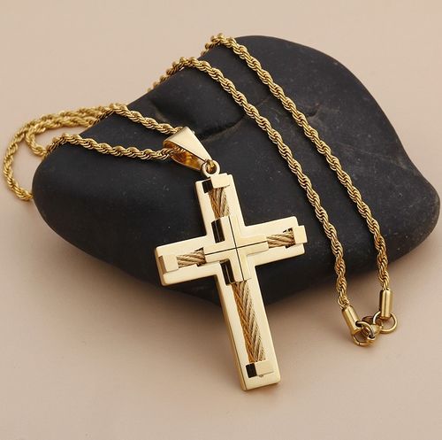 High Quality Men's Vintage Cross Pendant Necklace
