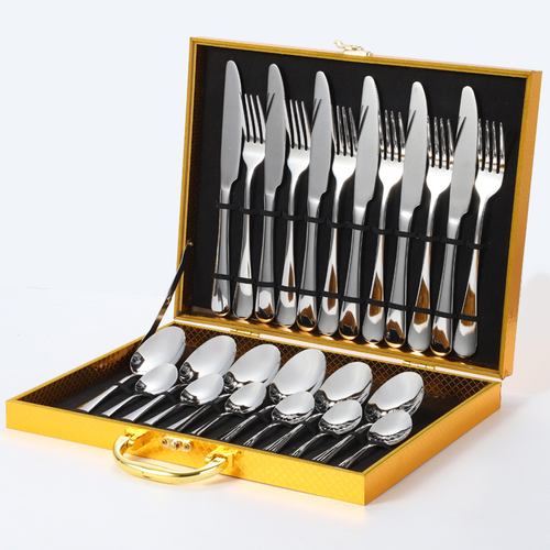 A 24-piece cutlery set, suitable for weddings, festive banquets, Christmas parties, and gift-giving.
