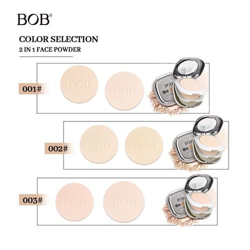 Matte Double-layer Powder Cake Set Makeup Makeup, Control Oil Concealer for a Long Time, Moisturize Brighten Dry Wet Purposes.