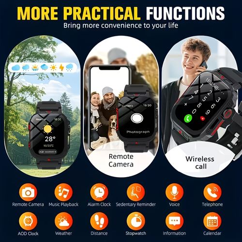 The C90 smartwatch features magnetic wireless charging, heart rate monitoring, and a pedometer.