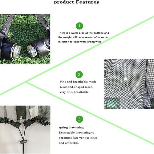 Roman Umbrella Outdoor Patio Anti-mosquito Parasol Net