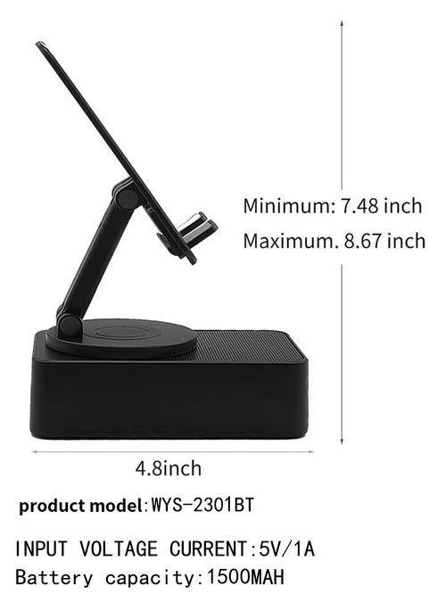 360 Rotating Folding Tablet Phone Holder RGB Wireless Bluetooth Speaker