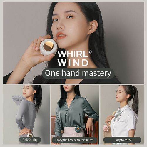 New Design Waist Hanging Whirlwind Fan Portable Leafless Clip-On Neck Waist Fan USB Air Cooler Hanging Neck Fan for Traveling