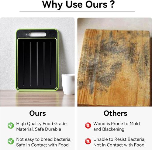 4 in 1 New Plastic Cutting Board Thawing Plate and Chopping Board Defrosting Board Thawing Tray for Frozen Meat Food