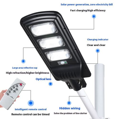 LED Integrated Solar Street Light Human Body Radar Sensor New IP66  65 ABS Body Reflective Cup for Rural Outdoor Road Application