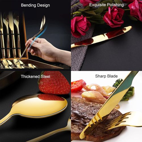 A 24-piece cutlery set, suitable for weddings, festive banquets, Christmas parties, and gift-giving.