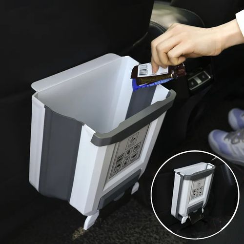 Wall Mounted Trash Bin Plastic Desktop Hanging Kitchen Trash Can Foldable Home Food Kitchen Waste Bin