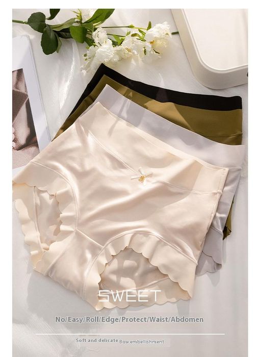 👙👙👙Silk satin high-waist large-size ice silk women's underwear, antibacterial crotch, breathable, large-size, no-gap, comfortable triangle style.👙👙👙