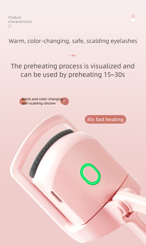 Portable small-sized electric heating eyelash curler, rechargeable and integrated with curling and curling-up functions, a magical tool