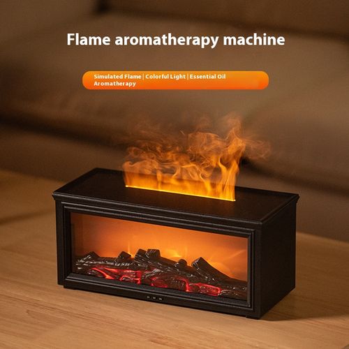 New retro fireplace flame humidifier 3D simulation fireplace flame aromatherapy machine Home desktop aromatherapy machine