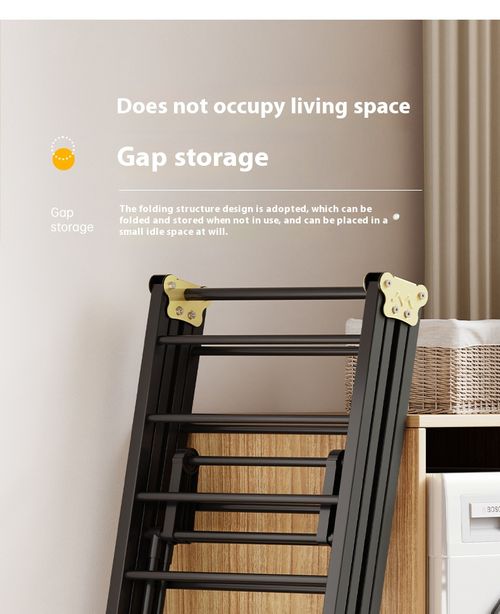 Household drying rack Floor-to-ceiling indoor and outdoor folding pulley airfoil hanger Mobile carbon steel hanger Drying quilt rack