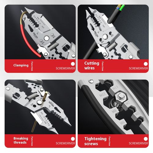 New style multi-functional 28-in-1 electrical wire stripper, special tool for electricians for wire cutting and stripping.
