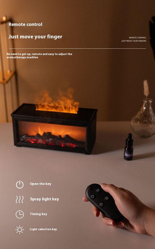 New retro fireplace flame humidifier 3D simulation fireplace flame aromatherapy machine Home desktop aromatherapy machine