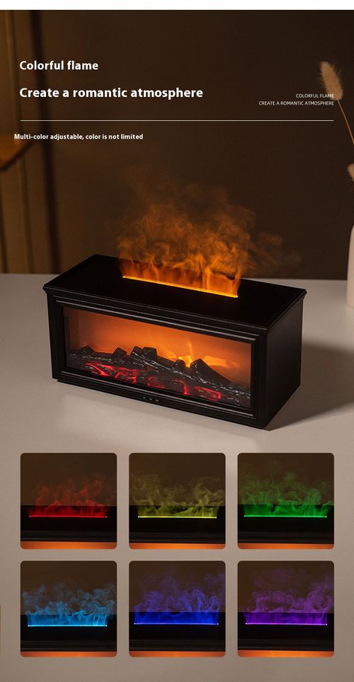 New retro fireplace flame humidifier 3D simulation fireplace flame aromatherapy machine Home desktop aromatherapy machine