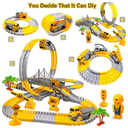 Children Magic Climbing Track Toy Engineering Car Kids Educational Toys Tra