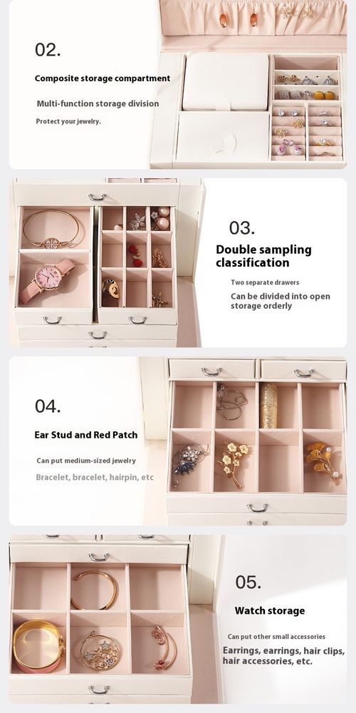 🔥light luxury storage, jewelry box, necklace box, storage box, leather, multi-functional storage box🔥