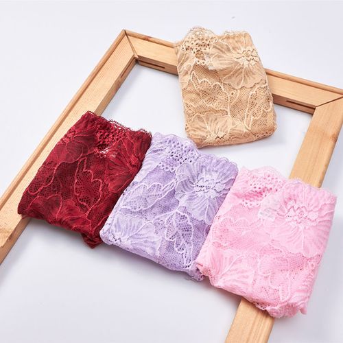 👙👙👙European and American lace hollow women's mid-waist briefs, sexy mesh thin breathable cotton underwear women👙👙👙