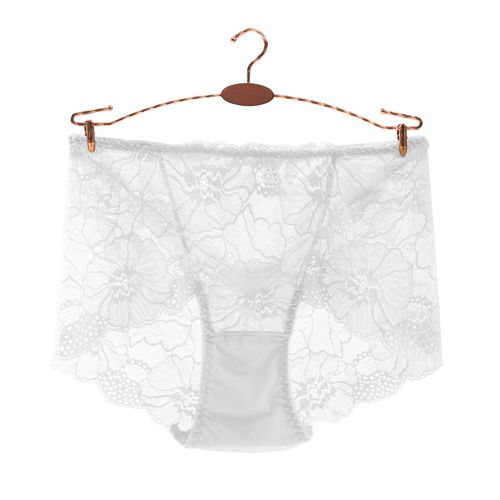 👙👙👙European and American lace hollow women's mid-waist briefs, sexy mesh thin breathable cotton underwear women👙👙👙