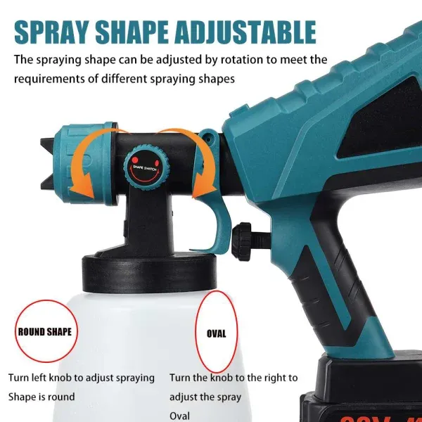 Cordless Electric Spray Gun 3Nozzle Flow Control Airbrush High Power Paint Sprayer Airbrush For Makita