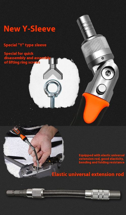 38-In-1 screwdriver set, multi-purpose ratchet wrench, rotatable batch head, household maintenance, machine repair combination tool