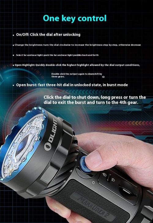 OLIGHT MARAUDER 2 High Power Flashlight Floodlight Outdoor Search Cave Strong Light 14000lm Flashlight
