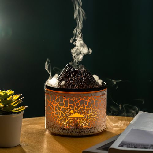 Creative mini lava charcoal aromatherapy machine, small household USB colorful atmosphere smoke ring flame humidifier