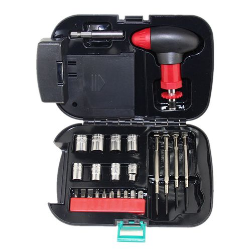 Outdoor toolbox 24-piece set Self-driving car emergency flashlight set Warning light Precision screwdriver