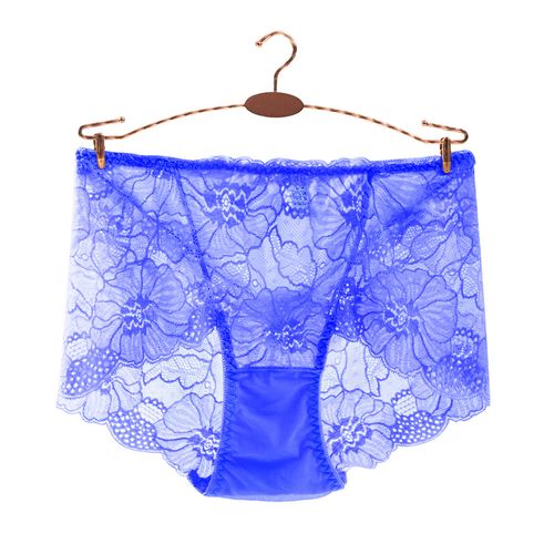 👙👙👙European and American lace hollow women's mid-waist briefs, sexy mesh thin breathable cotton underwear women👙👙👙