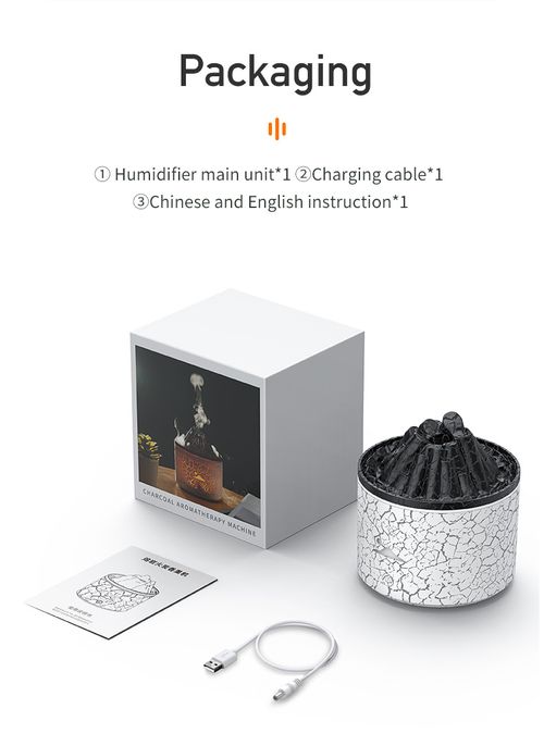 Creative mini lava charcoal aromatherapy machine, small household USB colorful atmosphere smoke ring flame humidifier