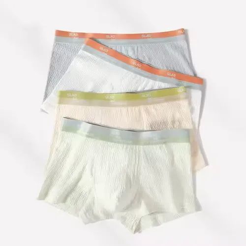 Seamless Men's Boxer Briefs Cotton Underwear Boxer Briefs for Men Comfortable Men's Cotton Shorts Underwear, Color: Light