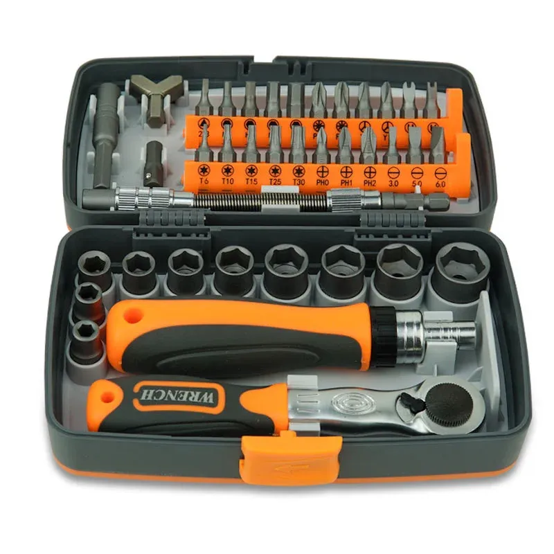 38-In-1 screwdriver set, multi-purpose ratchet wrench, rotatable batch head, household maintenance, machine repair combination tool