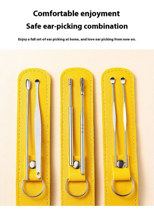 Hot Sale Portable Six-piece Set of Ear Spoons Ear Picking Set Tools Ear Picking Artifact Spiral Stainless Steel Full Set