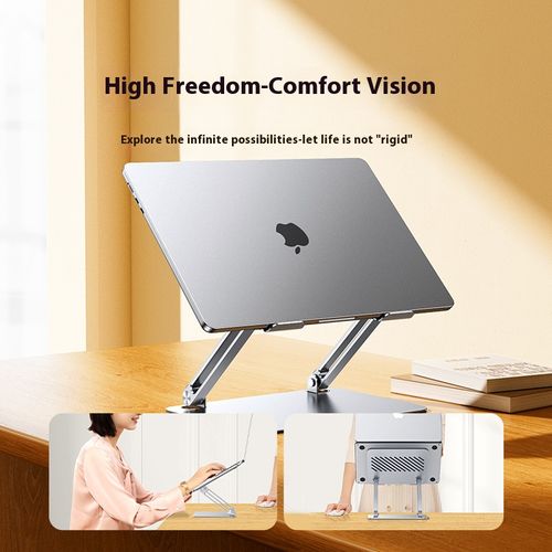 Notebook bracket Flat bracket Adjustment folding Portable metal heightening Vertical heat dissipation support frame Office