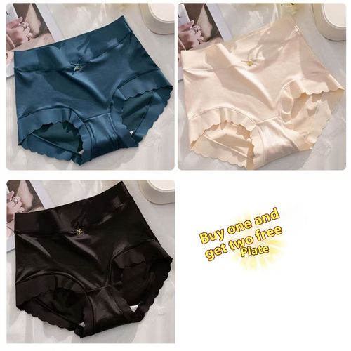 👙👙👙Silk satin high-waist large-size ice silk women's underwear, antibacterial crotch, breathable, large-size, no-gap, comfortable triangle style.👙👙👙
