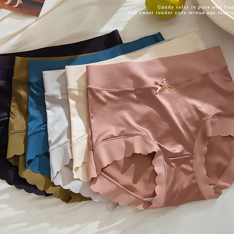 👙👙👙Silk satin high-waist large-size ice silk women's underwear, antibacterial crotch, breathable, large-size, no-gap, comfortable triangle style.👙👙👙